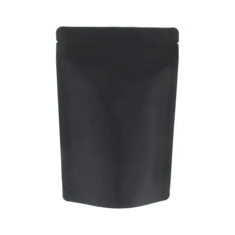 100 pochettes Doypack noires mates — 8 × 12 cm
