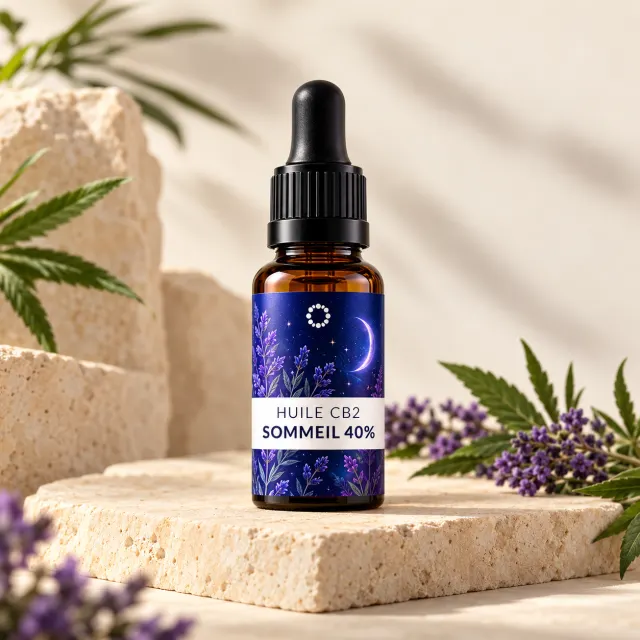 Huile Sommeil Complexe CB2 + Mélatonine 40% – 10 ml